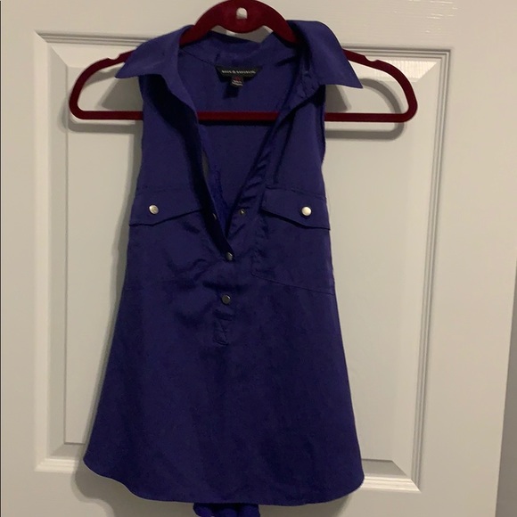 Rock and Republic Blue Racerback Tank - Picture 1 of 2